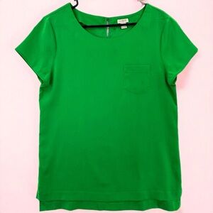 J. Crew Short Sleeve Green Top Size M